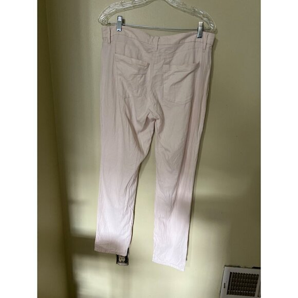 Ann Taylor Loft  Linen Blend Pants Sz 8T Beachy Boho Lagenlook Lagom - Picture 2 of 11
